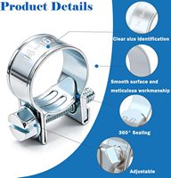 Kit d'assortiment de 32 colliers de serrage pour tuyaux d'injection de carburant 1/4" 5/16" 3/8", colliers de serrage pour tuyaux et manchons de protection