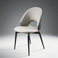 Chaise de salle à manger minimaliste italienne haut de gamme pour usage domestique et professionnel, chaise de salle à manger pivotante avec dossier, chaise de salle à manger moderne en cuir