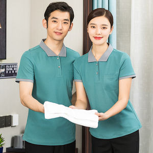 Logo personalizzato Unisex pulizia della casa Hotel cameriera Spa <span class=keywords><strong>salopette</strong></span> da <span class=keywords><strong>uomo</strong></span> 100% maglia in poliestere tasca Polo - Product Image 5