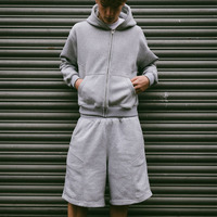 Vente en gros Streetwear Survêtement Haute Qualité 100% Coton French Terry Survêtement Short Surdimensionné Et Sweat À Capuche Ensemble