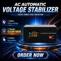 Stabilisateur de tension automatique AC 220V monophasé AVR avec affichage numérique pour appareils électroménagers
