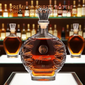 Bouteilles <span class=keywords><strong>de</strong></span> <span class=keywords><strong>vin</strong></span> à liqueur haut <span class=keywords><strong>de</strong></span> gamme <span class=keywords><strong>de</strong></span> 700 ml, emballage en verre cristal, personnalisation possible - Product Image 3