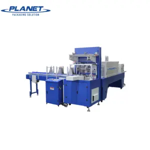 L type sealing cutting packing machine with thermo shrink tunnel water pet bottle PE film heat tunnel shrink packing machine