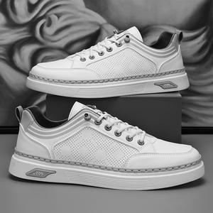 Nouvelles chaussures de sport décontractées pour hommes, style basketball, antidérapantes, résistantes à l'usure, en cuir, légères, de luxe, respirantes - Product Image 1