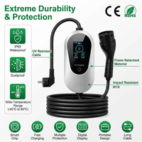 Câble de recharge portable Type 2 GB/T 7kW 32A à régulation progressive, avec boîtier intelligent, minuteur et kit de voyage pour Tesla BYD NIO BMW