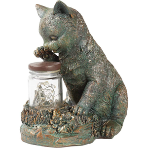 Groothandel Kat met Potje Vuurvliegjes Tuinbeeld Tuindecoratie - Product Image 4