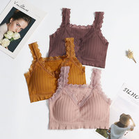 Offre Spéciale femmes sous-vêtements de Fitness confortable sans couture dentelle sans fil rembourré pleine tasse Push up femmes soutien-gorge
