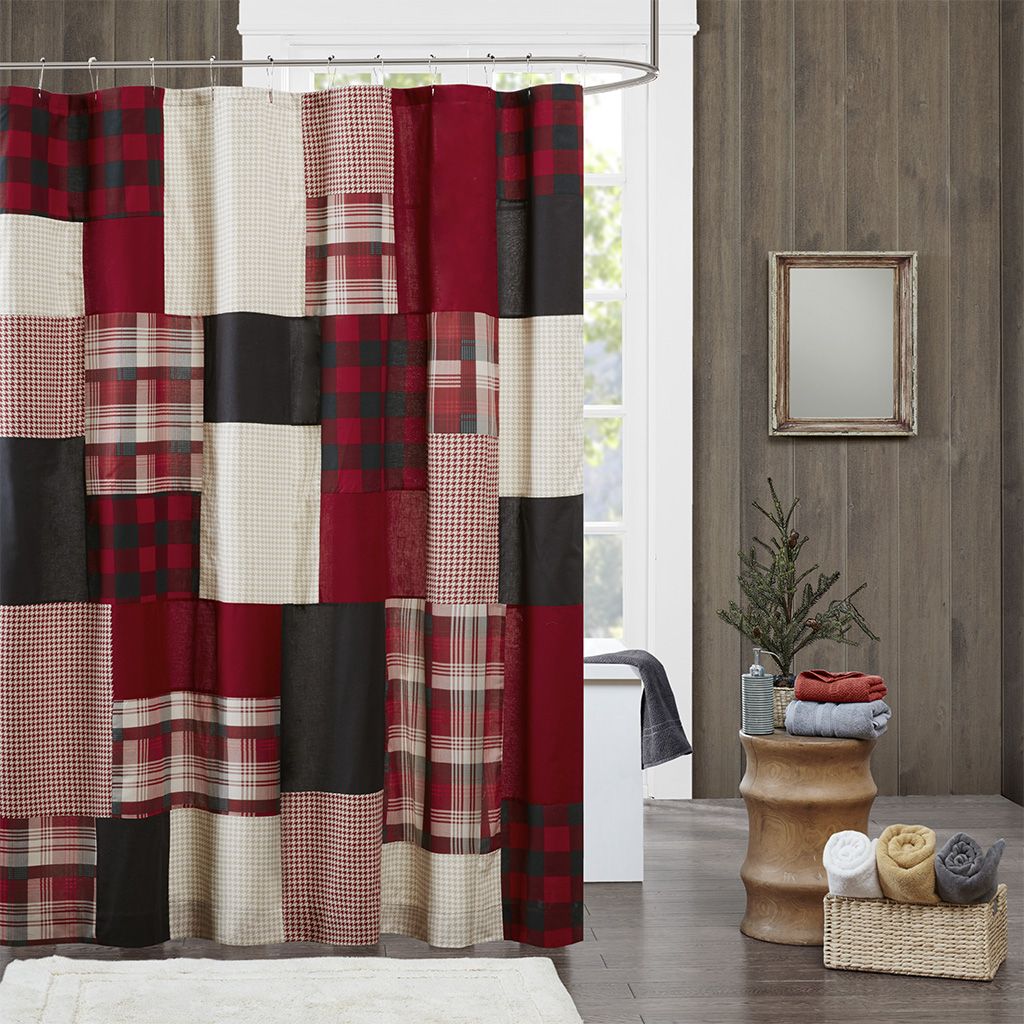 DB Modern 100% Cotton Shower Curtain 3D Printed Flower Design Digital Classic Stylish for Bathroom Use Includes Polyester Hooks