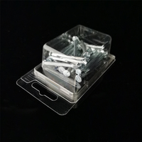 Boîtes d'emballage personnalisées en PET transparent, écologiques, à clapet, avec impression UV pour l'affichage de crochets à ongles, en matériaux recyclés, en stock