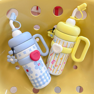 Thermos in Acciaio Inox 316 <span class=keywords><strong>con</strong></span> Cannuccia per Ragazze, Grande Capacità, Mantiene Caldo e Freddo, Personalizzabile - Product Image 1