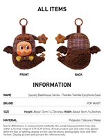 Authentique POP MART Spooky Bakehouse Twinkle Twinkle Étui pour écouteurs, Pochette en peluche Halloween, Breloque de sac, Cadeau de collection
