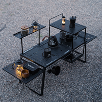 Table de camping pliable multifonctionnelle légère en aluminium pour l'extérieur, avec plateau amovible, ensemble table et chaises de pique-nique pour parc moderne
