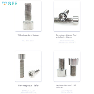 Vis en titane léger SeeMore M6 à tête hexagonale, vis à empreinte hexagonale, améliorations critiques en termes de poids, attaches résistantes à la corrosion pour <span class=keywords><strong>VTT</strong></span>/vélo de route - Product Image 3