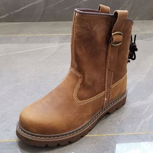 2025 Autumn New Style Men's Genuine Leather Boots Lace-up Closure Flat <b>Shoes</b> Retro Trendy <b>Height</b> <b>Increasing</b> Waterproof - Product Image 5