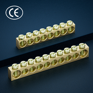 Ligne zéro fil électrique vis borne barre de terre 4-16 Positions matériau en laiton neutre terre connecteur bloc borne en cuivre - Product Image 1