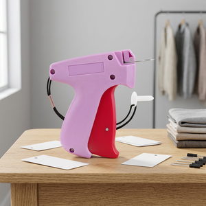 Pistola de Etiquetado Portátil de Plástico ABS+POM Rosa, Accesorio de Costura Multiusos con Logotipo Personalizado y Caja de Almacenamiento para Ropa - Product Image 3