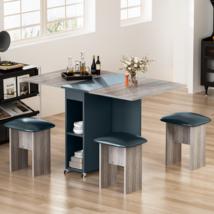 <span class=keywords><strong>Mesa</strong></span> y sillas de <span class=keywords><strong>cocina</strong></span> extensibles funcionales, <span class=keywords><strong>mesa</strong></span> de comedor plegable de 4 plazas <span class=keywords><strong>para</strong></span> comedor pequeño, restaurante - Product Image 2