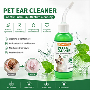 Nettoyant Auriculaire Bio-Enzymatique Doux Sans Alcool Anti-Odeur pour Animaux de Compagnie Marque Blanche – Gouttes Auriculaires pour Chiens et Solution <span class=keywords><strong>Traitement</strong></span> Anti-Acariens pour Chats - Product Image 5