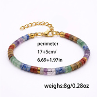 Bracelet en pierres naturelles 7 chakras, perles de cristal énergétiques, fermoir en acier inoxydable, bijoux en gros