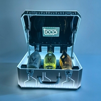 Valise de présentation de vin VIP portable en plastique à LED personnalisable et changeante de couleur pour 3 bouteilles – Présentoir glorificateur pour bars et soirées