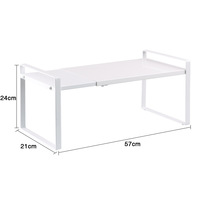 Étagère de rangement de cuisine rétractable à double niveau en fer, pour le rangement multifonctionnel de bols, d'assiettes et de casseroles