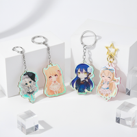 Porte-clés en acrylique personnalisé pour anime et doujin, transparent, imprimé recto-verso, avec figurine manga, cadeau personnalisé pour fans, vente en gros, direct usine