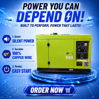 Générateurs diesel à démarrage automatique silencieux à 4 roues de 5KW, 8KW, 10KW, 12KW, 15KW, 18KW, 20KW, 25KW, 30KW, 50KW avec AVR, ATS, système de refroidissement par eau