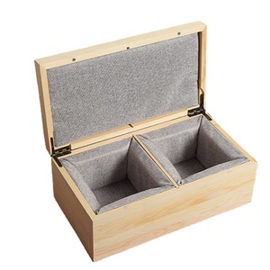 Custom Made Wooden <b>Storage</b> <b>Box</b> Rectangular With Gray <b>Fabric</b> Lining <b>For</b> Jewelry Organizing Decorative <b>Storage</b> - Product Image 4