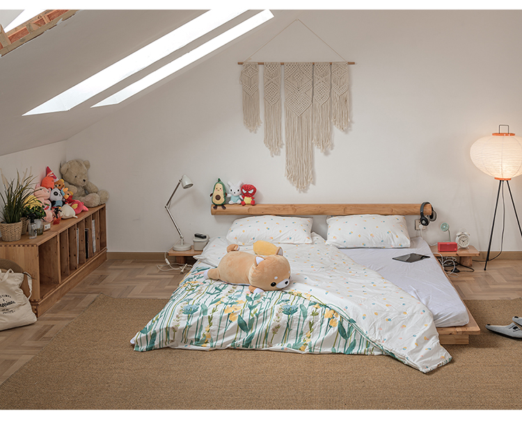 Factory Price Bedroom Furniture Japanese Platform Bed  Solid Wooden Tatami Bed Wholesale