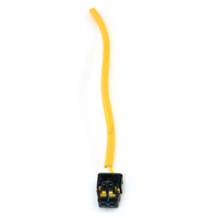 Connecteur étanche pré-câblé 2 broches avec gaine tressée jaune pour faisceau de câbles de feux arrière, prise rapide en laiton pour pièces automobiles