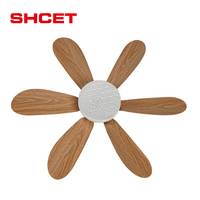 Ventilateur de plafond LED avec télécommande, 6 pales, couleur grain de bois, 110V, pour chambre, livraison rapide