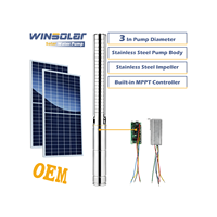 WINSOLAR & LARENS Pompe à eau solaire de forage à turbine en acier inoxydable de 3 pouces pour l'irrigation agricole
