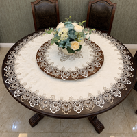 Nappe de table ronde de luxe en jacquard ajouré, double face, brodée, en dentelle, pour salle à manger, hôtel, banquet, fête, décoration de la maison