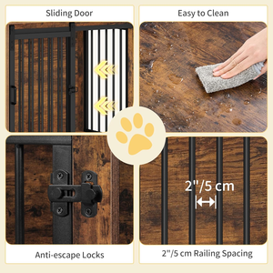 Wholesale Luxury Large Kennel on Wheel Black Pet Travel Carrier Cage Tall Heavy Dog <b>Crate</b> Cabinet - Product Image 5