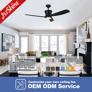 Ventilateur de plafond LED 1stshine OEM, pales en bois <span class=keywords><strong>rustique</strong></span> noir, mode veille, éclairage LED 3 couleurs, ventilateur de plafond élégant avec commande intelligente - Product Image 4