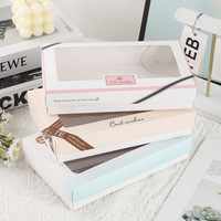 Boîte cadeau en carton recyclable avec pelliculage mat, impression personnalisée, pour emballage de vêtements, coffrets cadeaux de chaussettes pour les fêtes