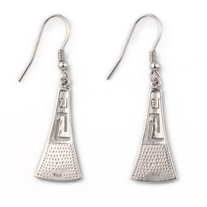 ต่างหูเงินแท้ 925 ดีไซน์โมเดิร์นลายกรีกประดับโอปอลสีน้ำเงินสไตล์เรโทร เครื่องประดับคุณภาพ - Product Image 2