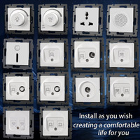 Prises murales industrielles NOVSKI série F en PVC, norme européenne, interrupteurs, design moderne, ports USB-C pour usage domestique et commercial