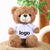 Songshan Jouets Personnalisé Kwaii Ours En Peluche Animaux Peluches Sublimation LOGO Coloré À Capuche Poupée Doux En Peluche Teddy T-shirt Jouet Cadeaux