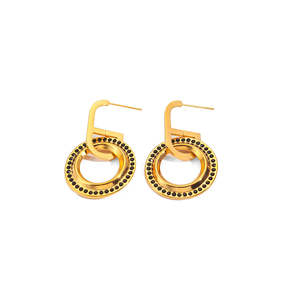 Pendientes de Moda con Diseño de Aro, Chapados en Oro, Acero Inoxidable 316L, Sostenibles y Resistentes - Product Image 1