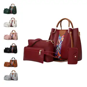 Ensemble de sacs à main en PU pour femmes, 4 pièces en 1, tendance, à la mode, prix bon marché, Offre Spéciale