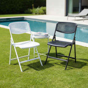 Conjunto <span class=keywords><strong>de</strong></span> Muebles <span class=keywords><strong>de</strong></span> Jardín Modernos para Exteriores, <span class=keywords><strong>de</strong></span> HDPE/Plástico, Resistentes al Agua, Sillas <span class=keywords><strong>de</strong></span> Patio, Mesa <span class=keywords><strong>de</strong></span> Centro, Plegables - Product Image 3