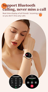 สมาร์ทวอทช์สำหรับผู้หญิง - หน้า<span class=keywords><strong>จอ</strong></span>วงกลม HD ขนาด 1.27 นิ้ว พร้อมฟังก์ชันติด<span class=keywords><strong>ต</strong></span>ามสุขภาพ วัดอัตราการเ<span class=keywords><strong>ต</strong></span>้นของหัวใจ การนอนหลับ และ SpO2 ใช้งานร่วมกับ <span class=keywords><strong>iPhone</strong></span> และ Android ได้ - Product Image 3