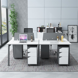 سعر المصنع الحديثة 4 شخص مقاعد مكتب للأثاث المكتبي الكتابة طاولة حاسوب - Product Image 5