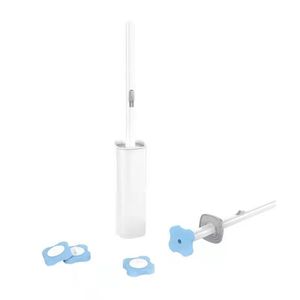 B10 Disposable Toilet <b>Brush</b> With Cleaning Liquid Wall Mounted Long Handle Solid White Plastic For Bathroom Cleaning - Product Image 4