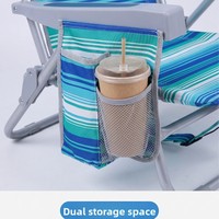 Chaise pliante d'extérieur en fer, chaise de camping portable avec dossier, chaise de plage anti-UV, chaise longue d'extérieur avec auvent, mobilier d'extérieur