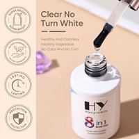 Hanyinails Résine naturelle 8 en 1 Gel multifonction LOGO personnalisé Respectueux de l'environnement 15 ml Gel pour ongles Vernis à ongles