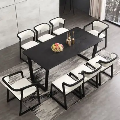 Wood dining table Malaysia imported rubber wood dining room furniture 1 table 4 chairs 6 chairs combination