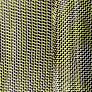 Tissu de football hybride en sergé 3K 200g Tissu en fibre de carbone aramide et fibre d'aramide Décoration de voiture jaune-noir - Product Image 3