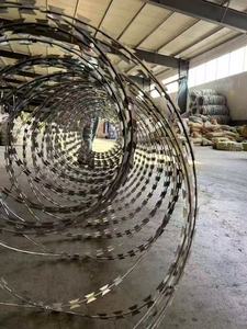 <b>Hot</b> Dipped Galvanized Concertina Razor Barbed Wire BTO22 450MM & 700MM Sizes Made of Steel Wire - Product Image 2